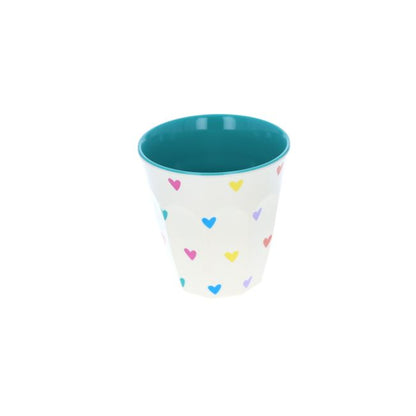 Vaso Infantil Pequeño Melamina Corazones Verde