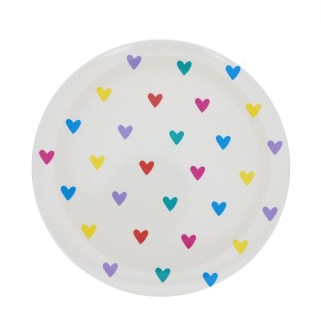 Plato Infantil Melamina Corazones Multicolores