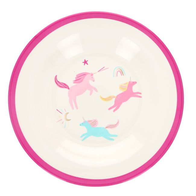 Plato Infantil Hondo Melamina Unicornios