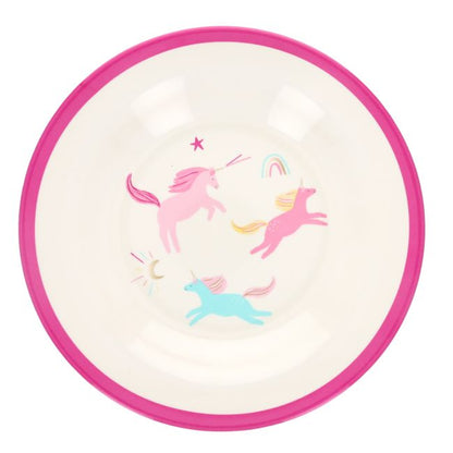 Plato Infantil Hondo Melamina Unicornios