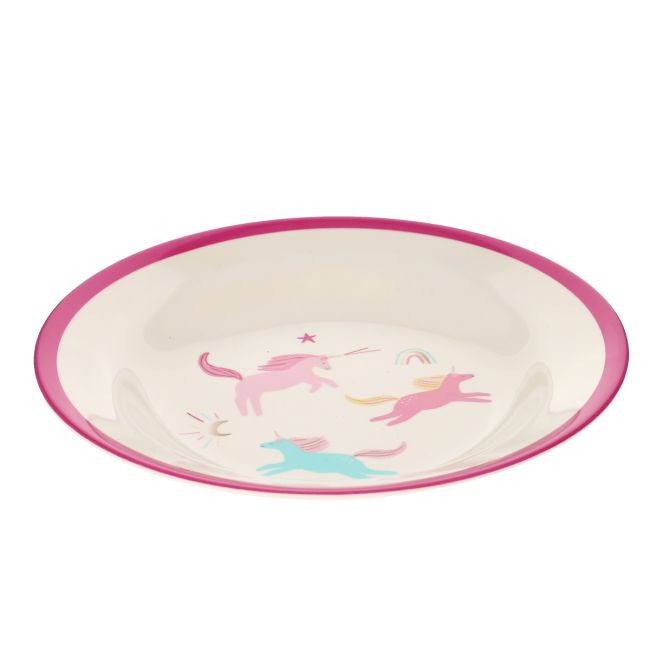 Plato Infantil Hondo Melamina Unicornios