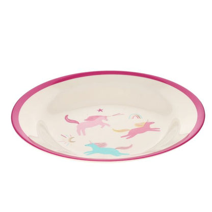Plato Infantil Hondo Melamina Unicornios