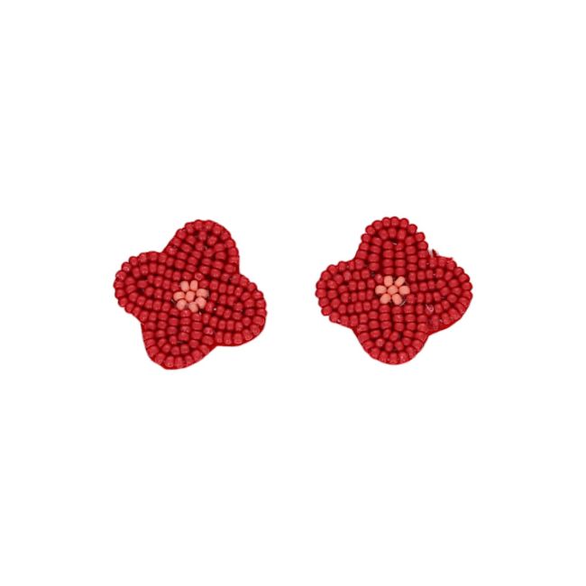 Pendientes Flores Rojas