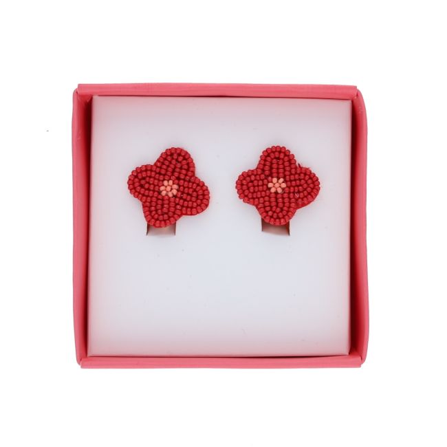 Pendientes Flores Rojas