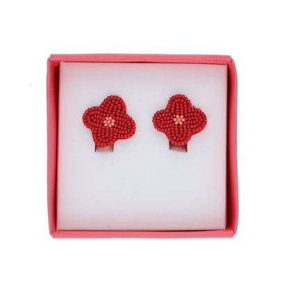 Pendientes Flores Rojas