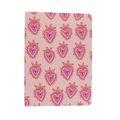 Libreta Notas Blanco Corazones Rosa