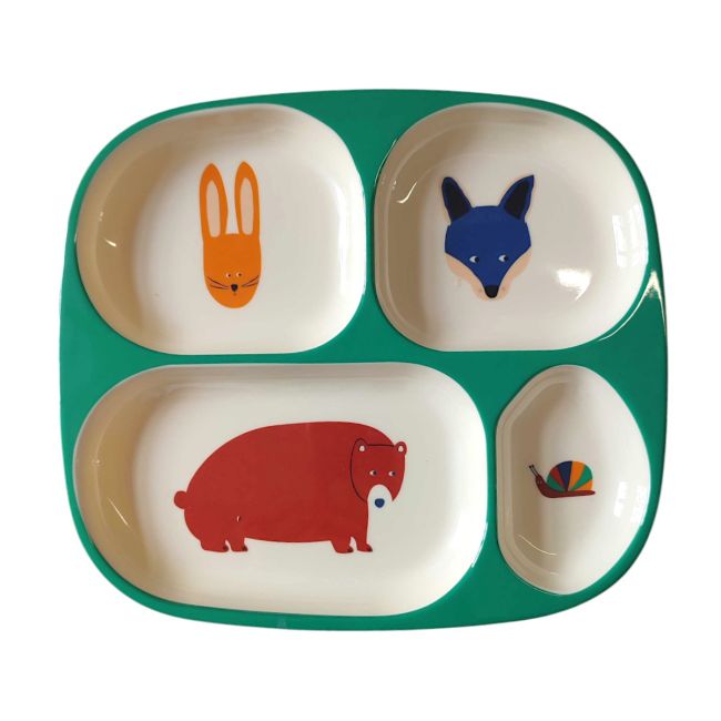 Plato Infantil Compartimentos Animales La Foret