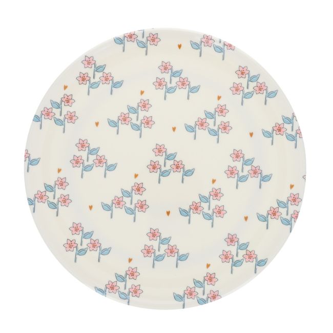 Plato Infantil Melamina Floral Crudo A La Cueillette