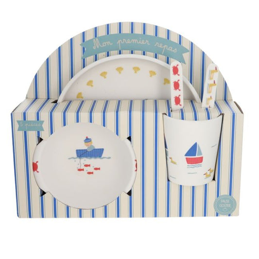 Set Comida Melamina Barcos Petit Matelot