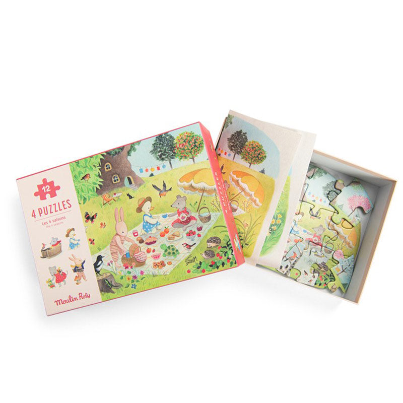 4 Miini Puzzles Las Estaciones Gran Familia Moulin Roty