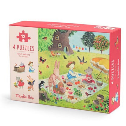 4 Miini Puzzles Las Estaciones Gran Familia Moulin Roty