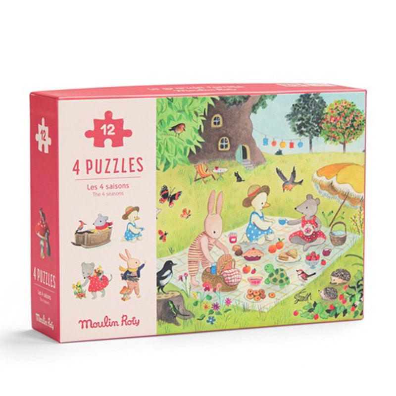 4 Miini Puzzles Las Estaciones Gran Familia Moulin Roty