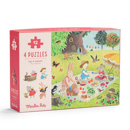 4 Miini Puzzles Las Estaciones Gran Familia Moulin Roty