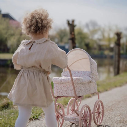 Carrito Muñecas Metal Flores Little Dutch