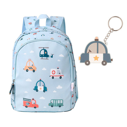 Mochila Mediana City Cars Con Llavero Tutete