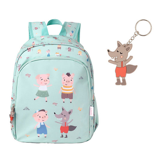 Mochila Mediana The Three Little Pigs Con Llavero Tutete