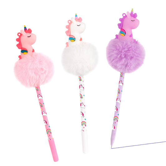 Bolígrafos Gel Pom Pom Unicornio Trendhaus