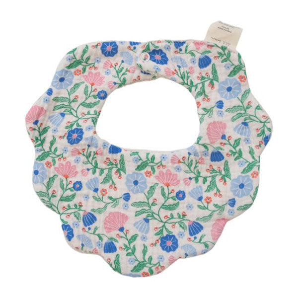 Babero Bandana Floral Azul Y Rosa Joli Paon