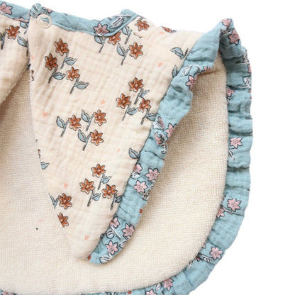 Babero Floral Con Borde Volante Azul A La Cueillette