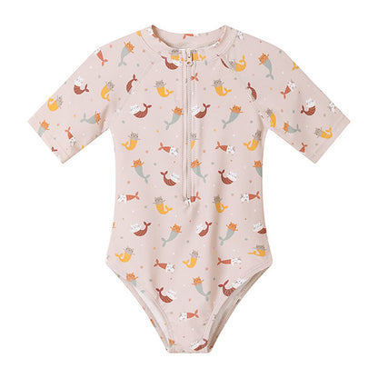 Bañador Cremallera Protección Solar UV Infantil Mermaid Cats