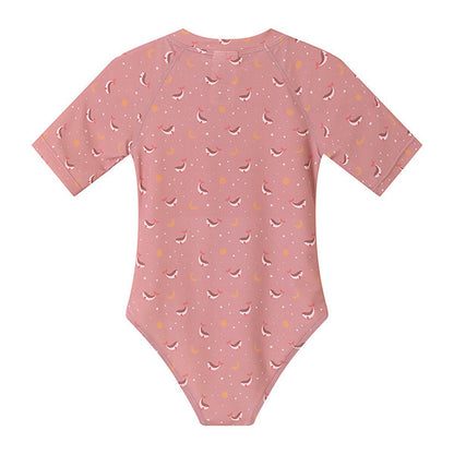 Bañador Cremallera Protección Solar UV Infantil Whale Pink