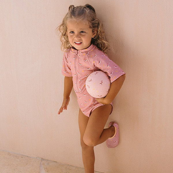 Bañador Cremallera Protección Solar UV Infantil Whale Pink