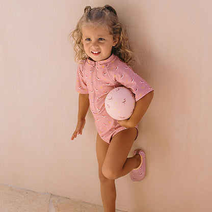 Bañador Cremallera Protección Solar UV Infantil Whale Pink