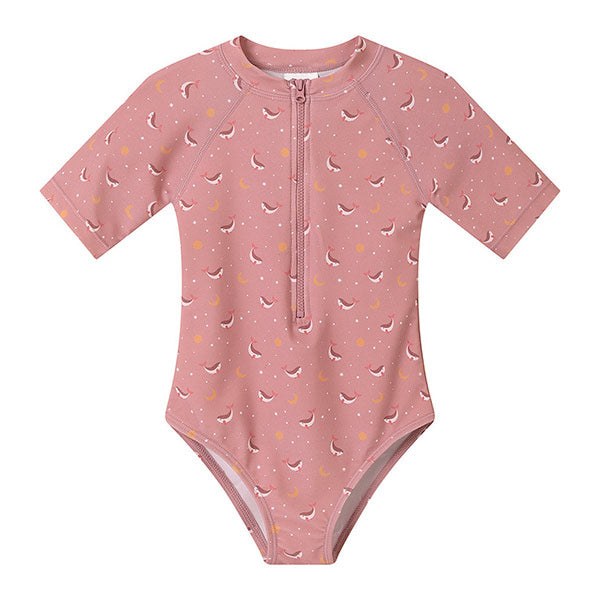 Bañador Cremallera Protección Solar UV Infantil Whale Pink