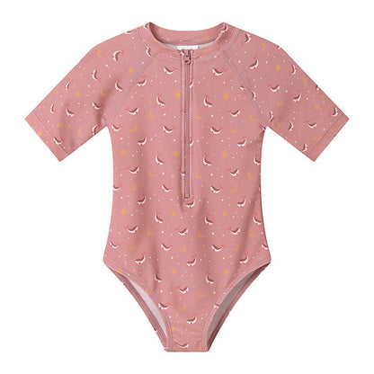 Bañador Cremallera Protección Solar UV Infantil Whale Pink