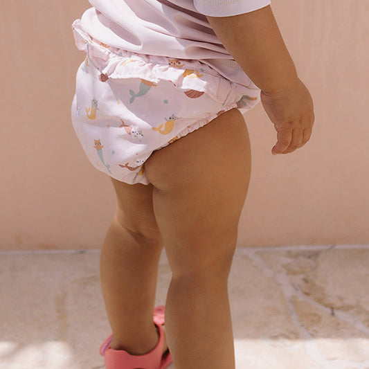 Bañador Pañal Volantes Antifugas Gatos Sirena