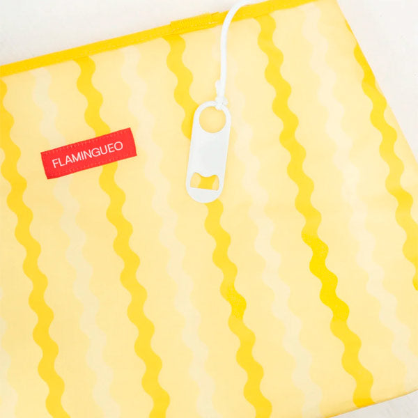 Bolsa Térmica Plastificada Con Abridor Amarillo Flamingueo
