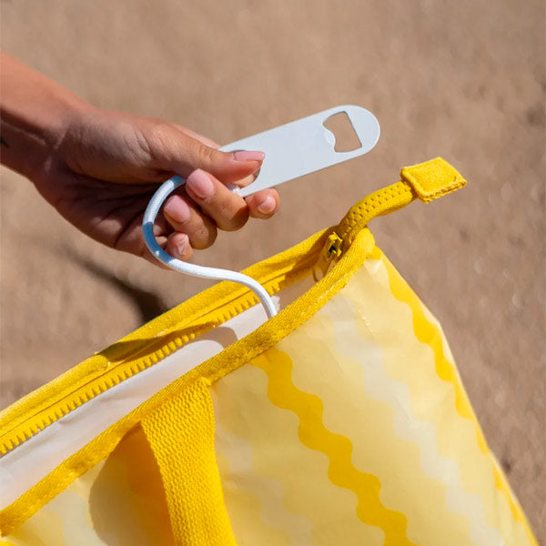 Bolsa Térmica Plastificada Con Abridor Amarillo Flamingueo