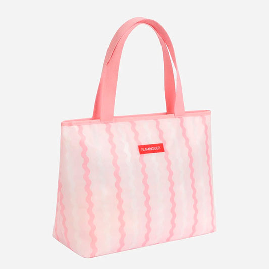 Bolsa Térmica Plastificada Con Abridor Rosa Flamingueo