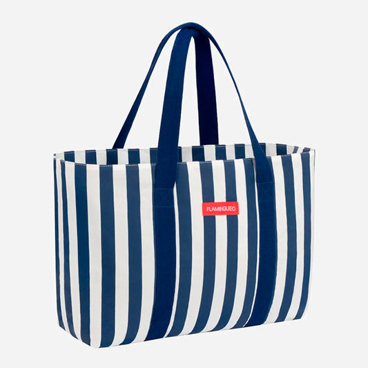 Bolso Playa Grande Con Cremallera Delma Azul Flamingueo