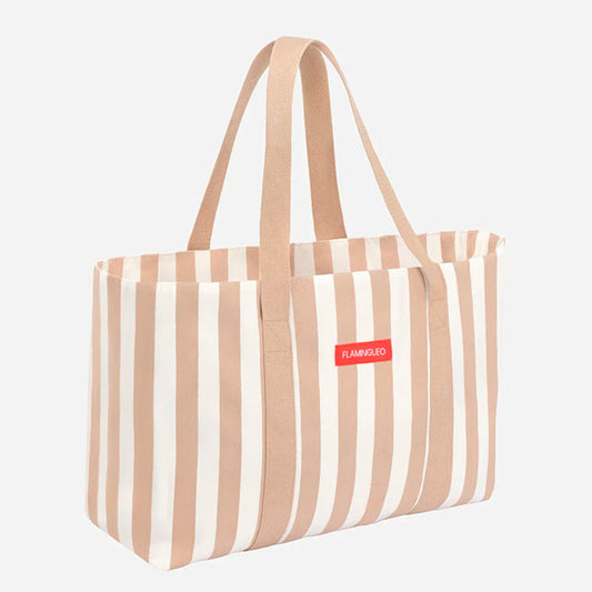 Bolso Playa Grande Con Cremallera Delma Beige Flamingueo