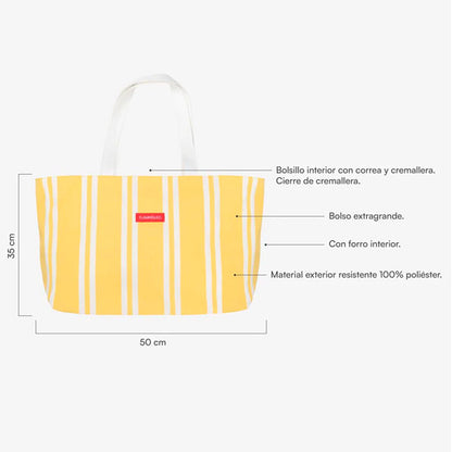 Bolsa Playa Grande Tote Bag Penelope Amarillo Flamingueo