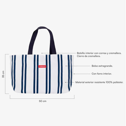 Bolsa Playa Grande Tote Bag Penelope Azul Flamingueo