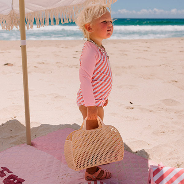 Bolso Playa Rejilla Cherry