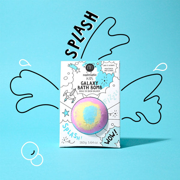 Bomba Baño Nailmatic Galaxy Azul Amarillo Rosa