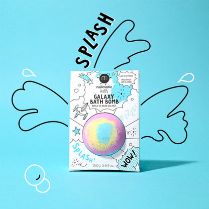 Bomba Baño Nailmatic Galaxy Azul Amarillo Rosa