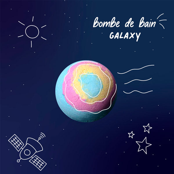 Bomba Baño Nailmatic Galaxy Azul Amarillo Rosa