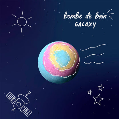 Bomba Baño Nailmatic Galaxy Azul Amarillo Rosa