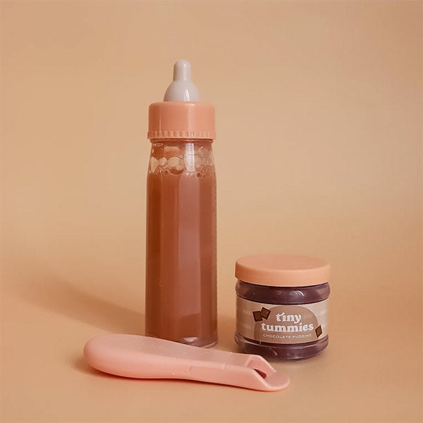 Box Biberón Y Potito Chocolate Comida Para Muñecos Tiny Harlow