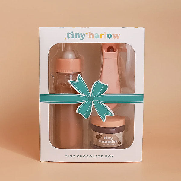 Box Biberón Y Potito Chocolate Comida Para Muñecos Tiny Harlow