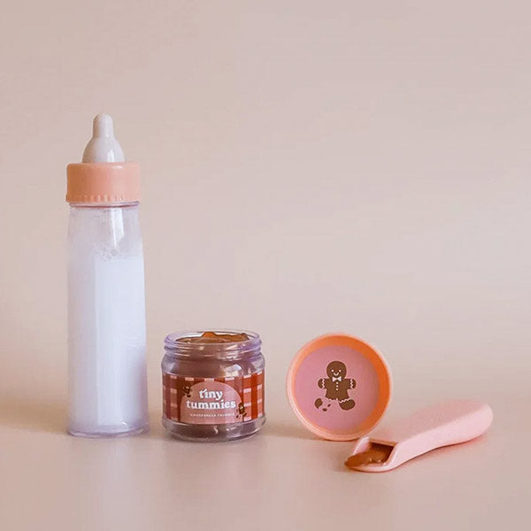 Box Navidad Biberón Leche y Potito y Cuchara Muñecos Tiny Harlow