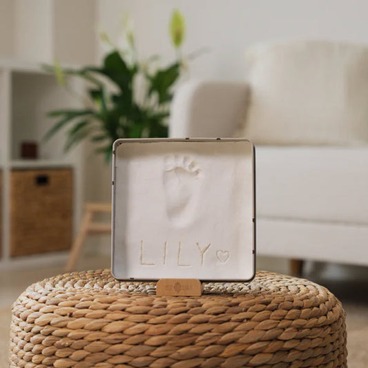 Caja Huella de Bebé Cuadrada Jolis Coeurs