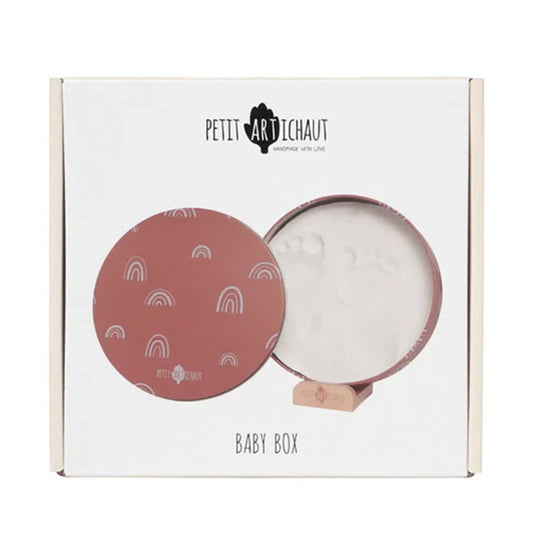 Caja Huella de Bebé Redonda Rainbow Terracotta