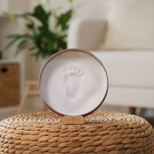 Caja Huella de Bebé Redonda Rainbow Terracotta