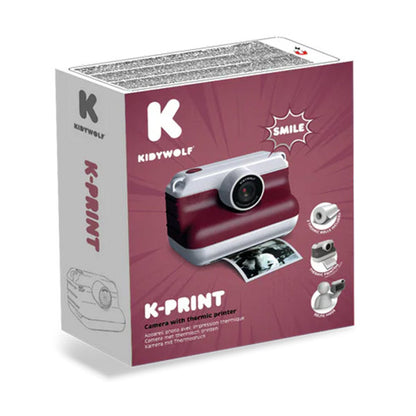 Cámara Fotos Digital Impresión Térmica K-Print Rojo KidyWolf