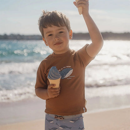 Camiseta Baño Manga Corta Protección Solar World Brown Little Dutch